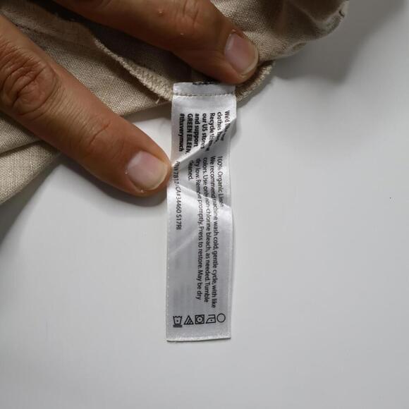 Eileen Fisher 100% Organic Linen Beige Pull On Pants XL Lagenlook High Rise Crop - Picture 5 of 9